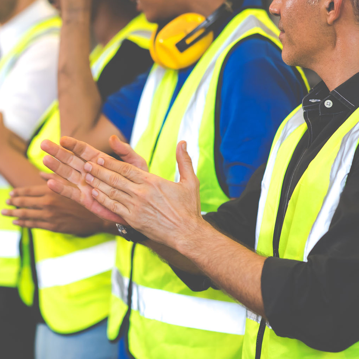 Warehouse Union Employees lined up